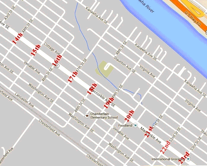 Kanawha City Map