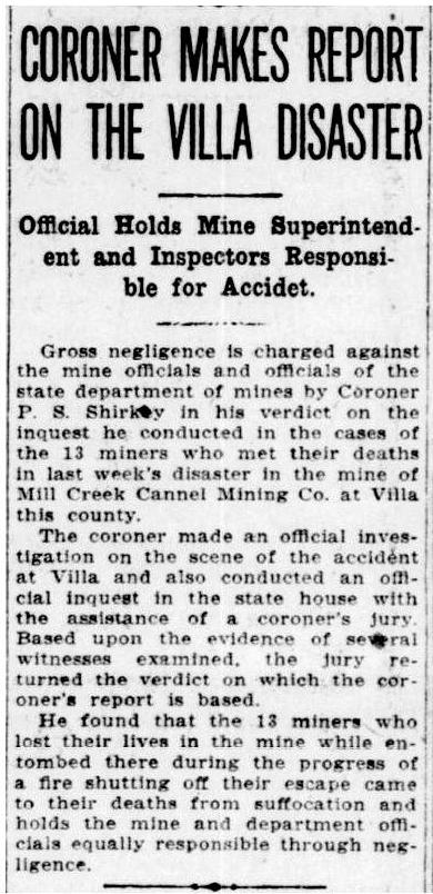 Villa Mine Fire