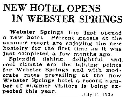Webster Springs Hotel